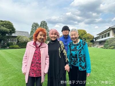 <18時の回出演者>左から野沢雅⼦、野村道子(MC)、壷井正(⾳響監督)、清⽔マリ