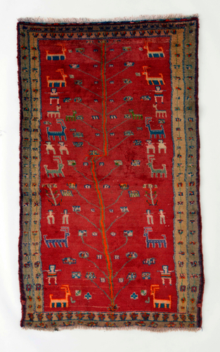 Photo.09 ギャッベ　西イラン　ルリ・バクティアリ族　1950年頃　羊毛・木綿　157&times;92cm