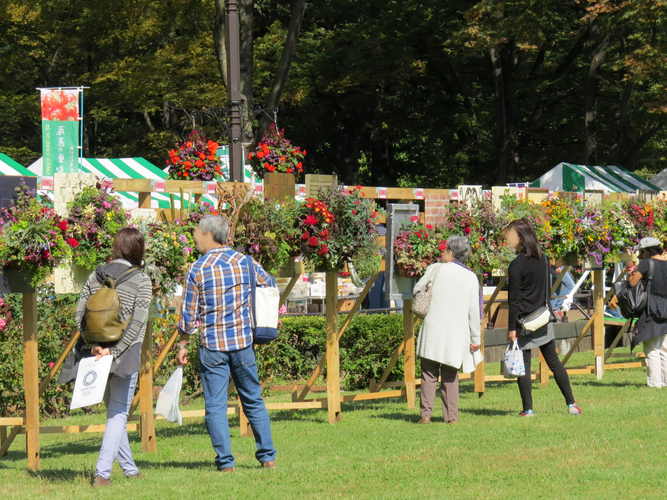 出展作品を楽しむ来園者平成30年）