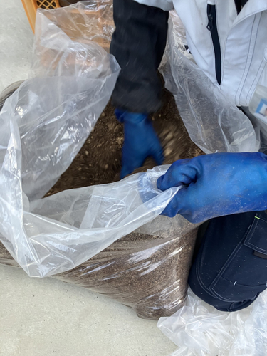 乳酸菌やぬかなどをコーヒーかすに混ぜ込む