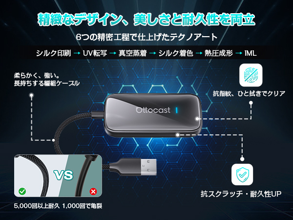 精密設計と高耐久ケーブル