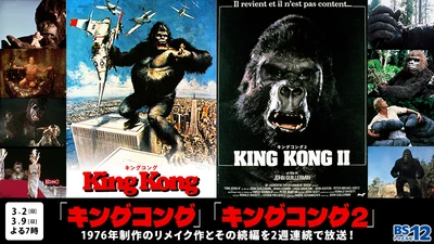 キングコング記念日にテレビ放送！ 「キングコング」（1976）、「キングコング2」（1986）2作品 3月2日（日）、3月9日（日）よる7時～ BS12 トゥエルビで放送