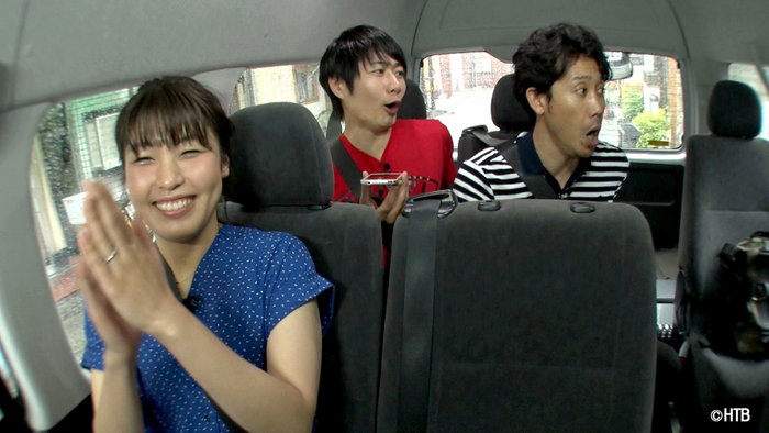 おにぎりあたためますか　岡山の旅 Blu-ray(左から室岡里美、戸次重幸、大泉洋)&copy;HTB