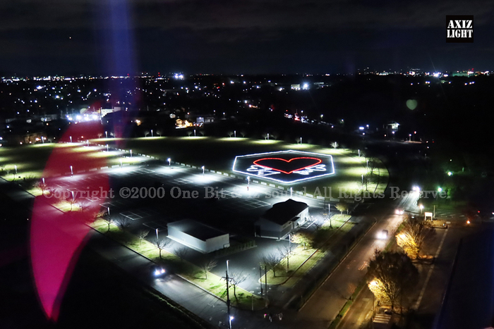 邑楽町シンボルタワーイルミネーション_AXIZ Light演出の様子