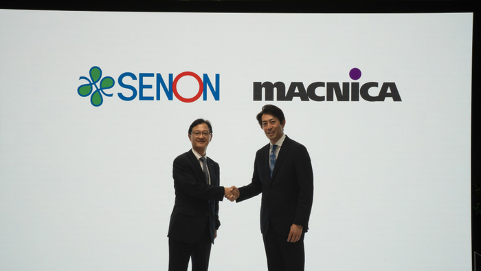 (写真左から)株式会社セノン 代表取締役社長 澤本 泉氏、株式会社マクニカ クラビス カンパニー プレジデント 伊藤 啓介氏