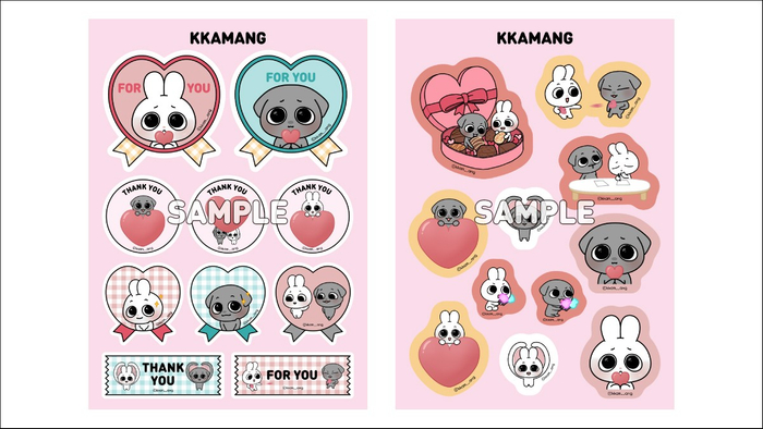 ステッカーはふたつのサイズから選択可能