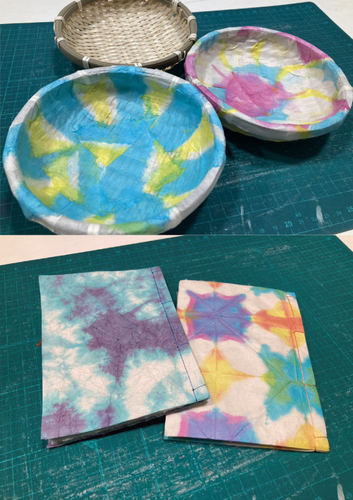 上)一閑張り 下)和綴じ帳