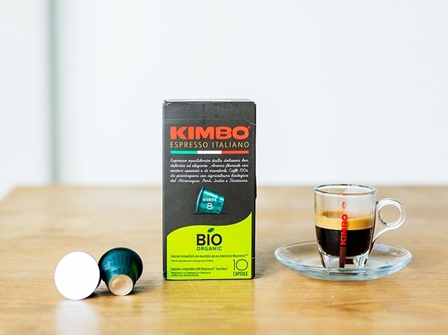 キンボ社/カプセルコーヒーオーガニック 抽出イメージ