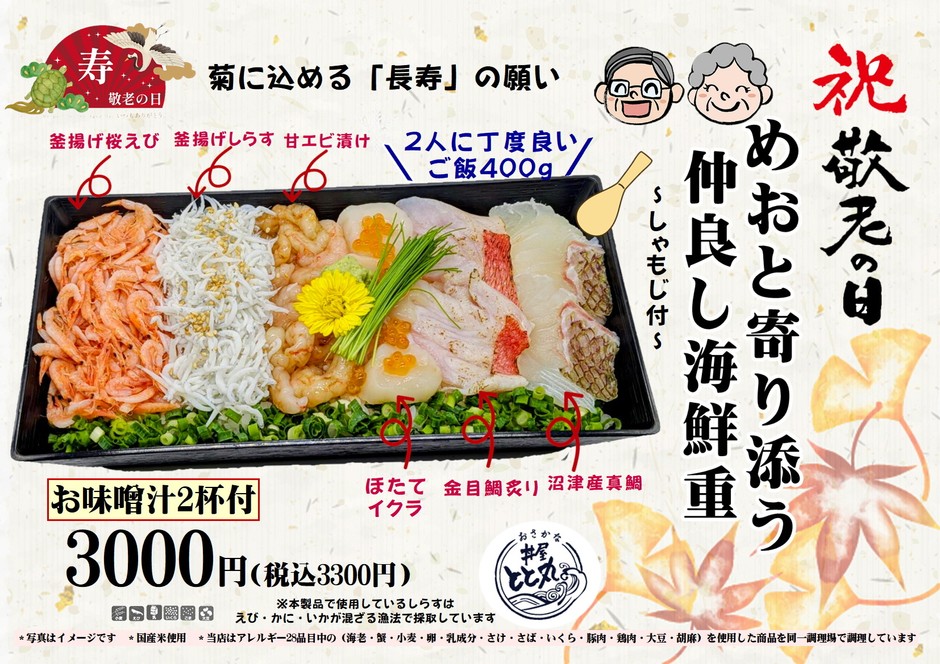めおと寄り添う仲良し海鮮重 ~仲良く二人で~