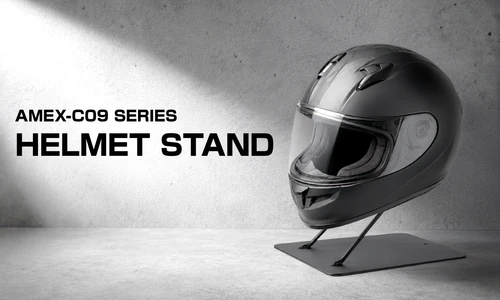置くだけでヘルメットを“見せる収納”へ　 3色展開のヘルメットスタンド「AMEX-C09」を7月15日発売 ～空間になじむシンプルデザイン、信頼の日本製～