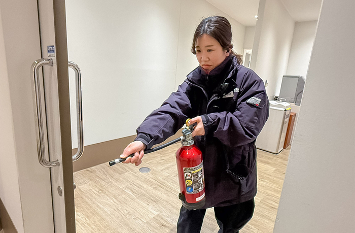 火災発生を想定した、初期消火対応