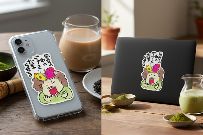 描き下ろしイラストステッカーーイメージ