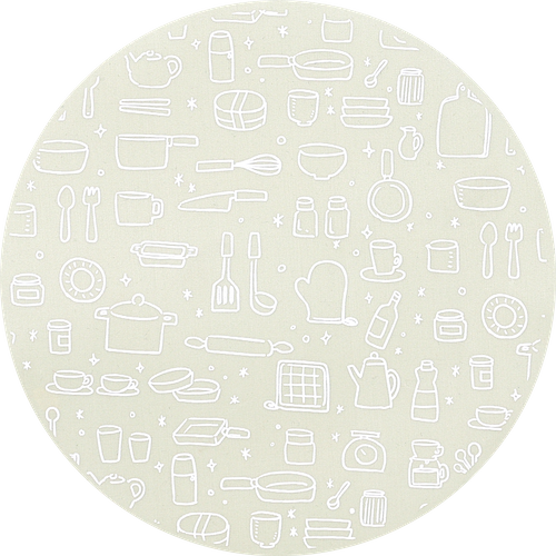 ｷｯﾁﾝﾂｰﾙ柄ミルキベージュ