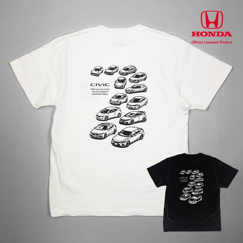 2401HD41-07 シビック Honda CIVIC HISTORY Tシャツ