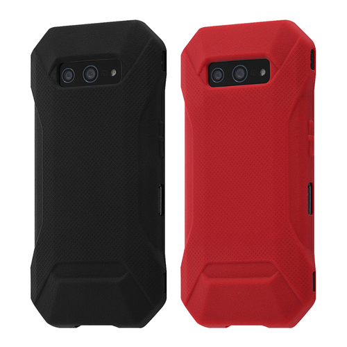 【TORQUE&reg; 5G】シリコンケース スリップガード　ブラック/レッド