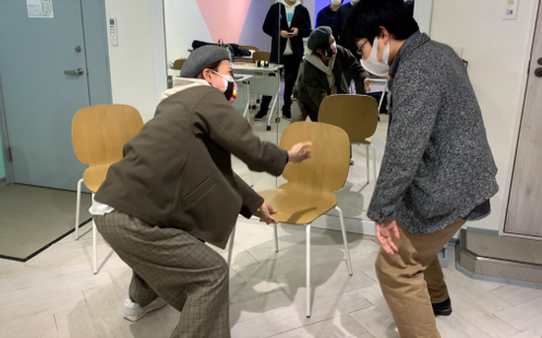 安心の感情&times;不安の感情 即興演劇の様子