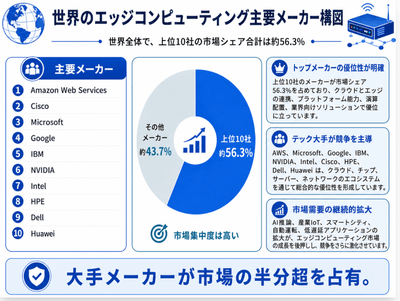 図. エッジコンピューティング, グローバル市場の競争環境
