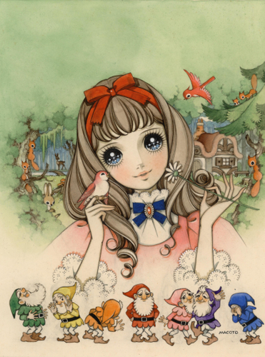「しらゆきひめ」(扉絵)水彩26.6&times;20.5cm 1971年作 330,000円(税込)