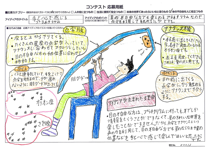 発明アイディア奨励賞 水谷 斗緒(みずたに とお)さん「手と心で感じる プラネタリウム」