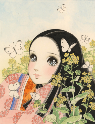 「虫めづる姫」(扉絵) 水彩 26.7&times;20.7cm 1976年作 330,000円(税込)