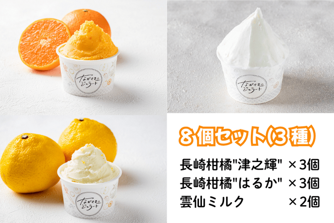 ながさきジェラート 長崎柑橘食べ比べ８個セット