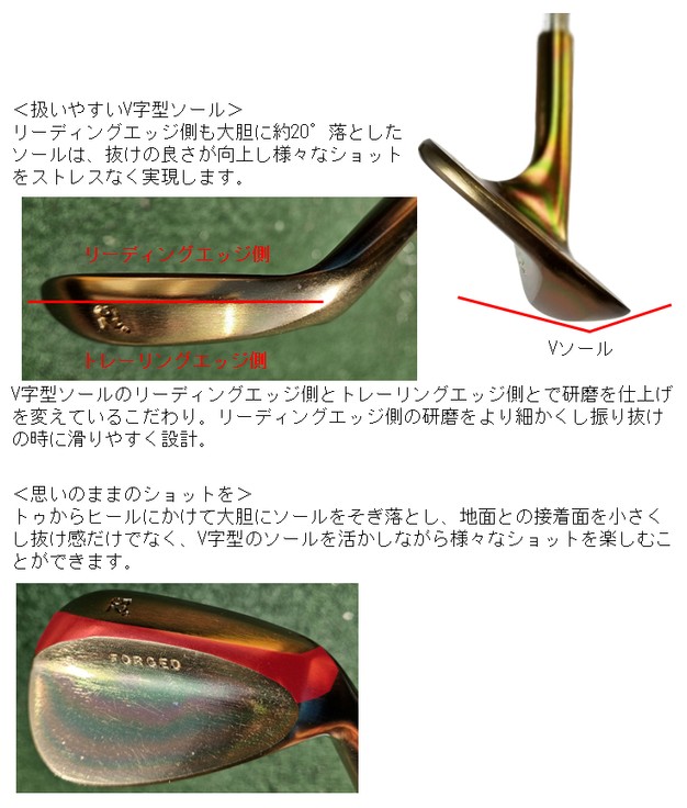広田ゴルフ 軟鉄鍛造 フォージドウェッジ HT-012 商品説明2