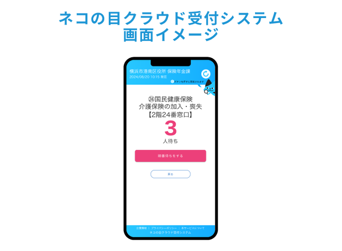 ネコの目クラウド受付システム画面イメージ
