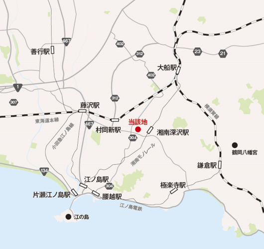 (仮称)鎌倉梶原商業施設計画　周辺地図