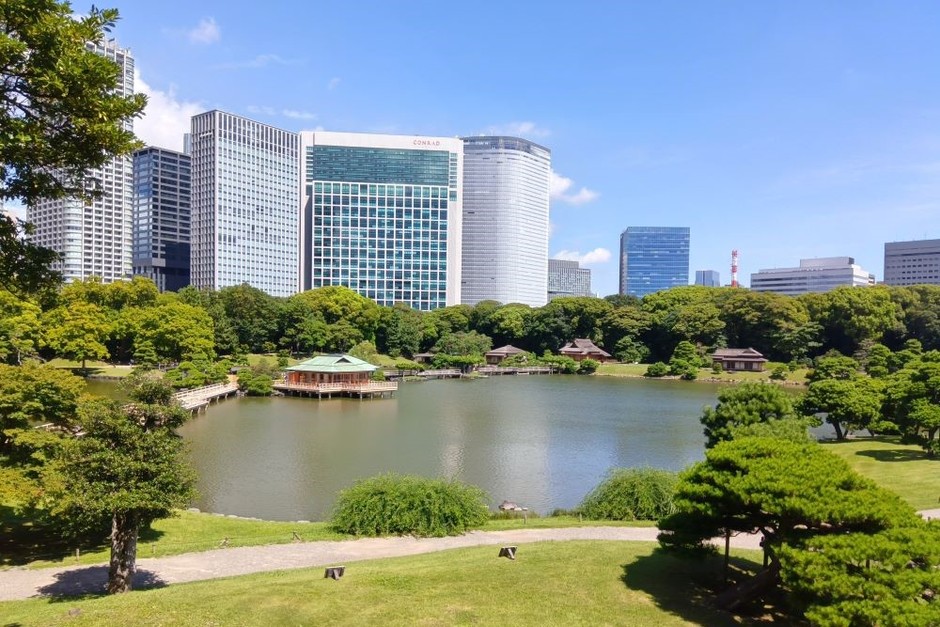 浜離宮恩賜庭園 富士見山からの眺め