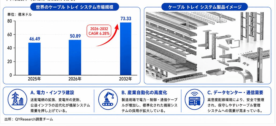 上記の図表・データは、YHResearchの最新レポート「グローバルケーブル トレイ システムのトップ会社の市場シェアおよびランキング 2026」から引用している。