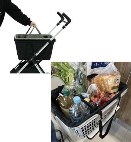 スーパーの買い物かごをそのまま使用可能！