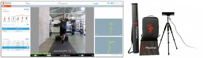 図1．（左）専用パソコンでの計測画面／（右）Physimax計測キット