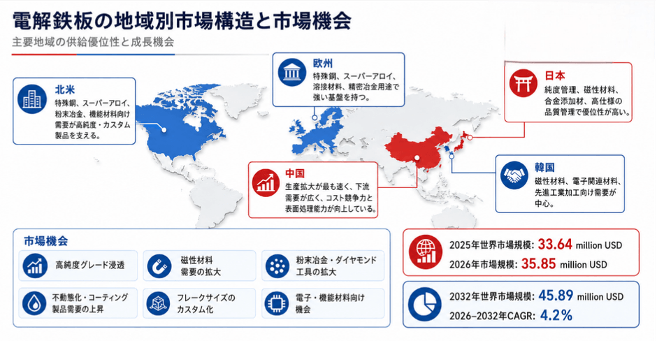 図：電解鉄板の地域構造と市場機会