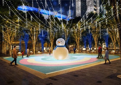 けやきひろば2階芝生広場 雪の精
