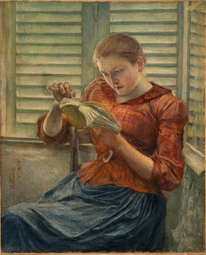 読書　黒田清輝筆　明治24年(1891)　東京国立博物館蔵