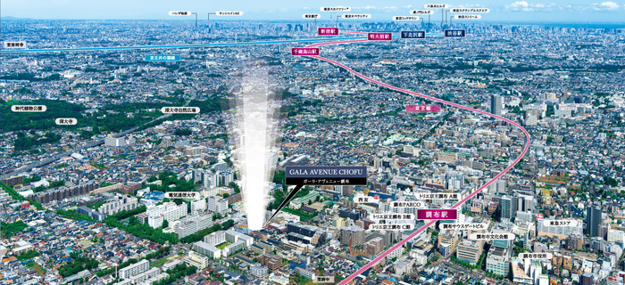 現地上空からの航空写真