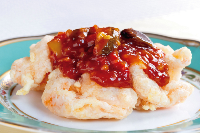 大海老の唐揚げ ナガノトマトコラボ オリジナル甘酢ソース掛け