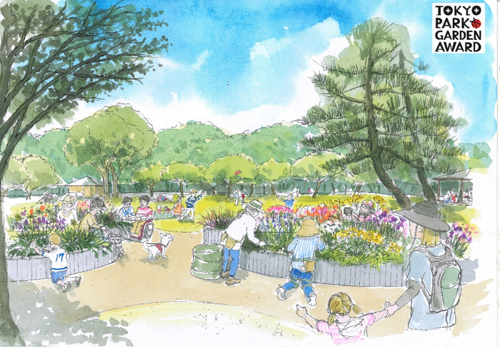 コンテストテーマとなっている「みんなのガーデン」イメージイラスト