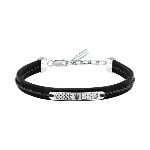 RECYCLED LEATHER BR SS BLK REC LEATHER BLK 19+3CM