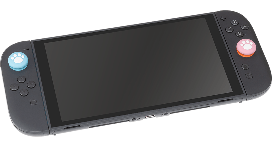 『CYBER・アナログスティックカバー ねこにゃん プラス（Switch2 Joy-Con2用）』装着イメージ