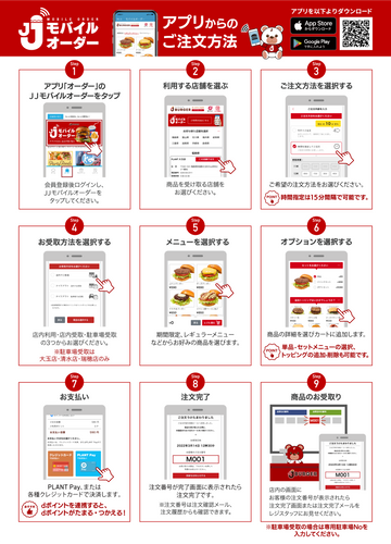 JJモバイルオーダーの使い方