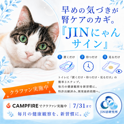 愛猫の腎臓を見守るきっかけシートを開発中(特許出願済)クラウドファンディングCAMPFIREに掲載
