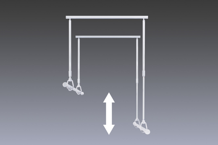 吊材は560mm～860mmの範囲で長さ調節可能