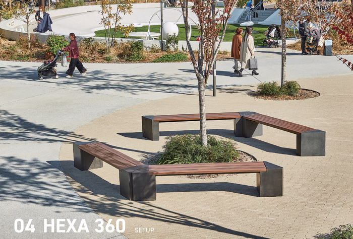 都市空間や樹木と一緒にレイアウト