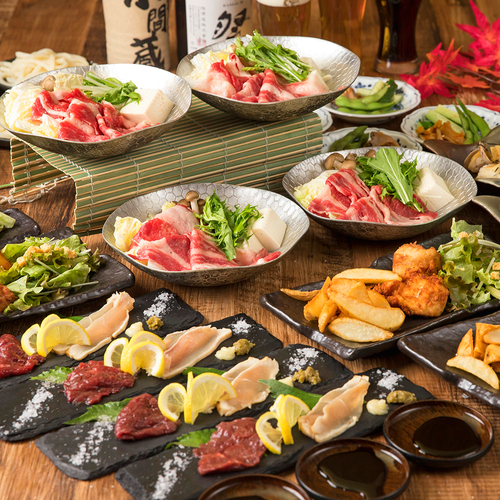 薩摩知覧どり&times;黒毛和牛すきやき『4,500円プラン』ボリュームが欲しい方に！個食宴会/飲み放題付