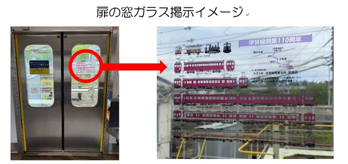 扉の窓ガラス掲示イメージ