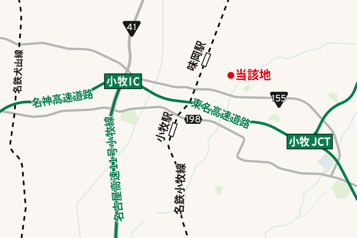 「(仮称) 小牧市文津物流施設計画」周辺地図