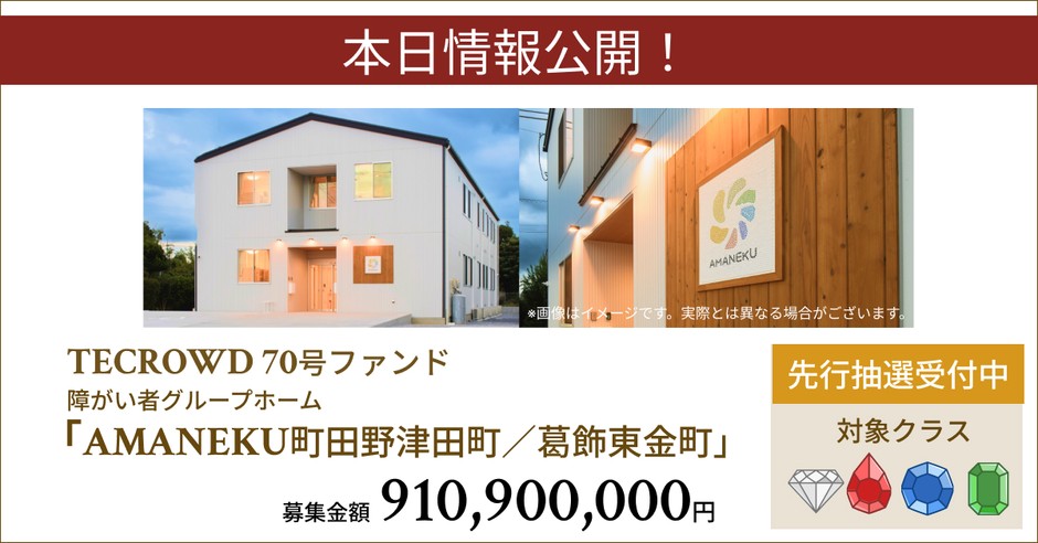 70号ファンド障がい者グループホーム「AMANEKU町田野津田町/葛飾東金町」