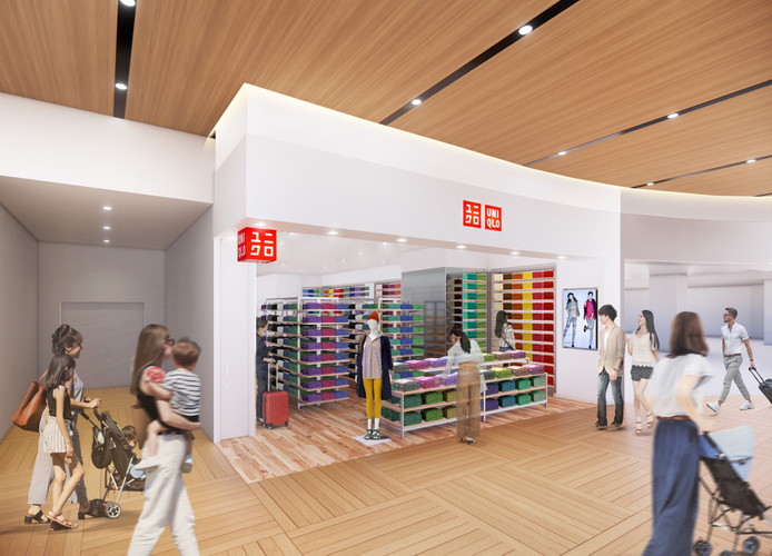 ▲ユニクロ 関西空港出国エリア店　パース