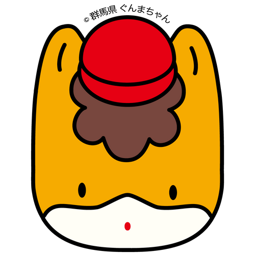 ぐんまちゃんの顔型アクリルコースター